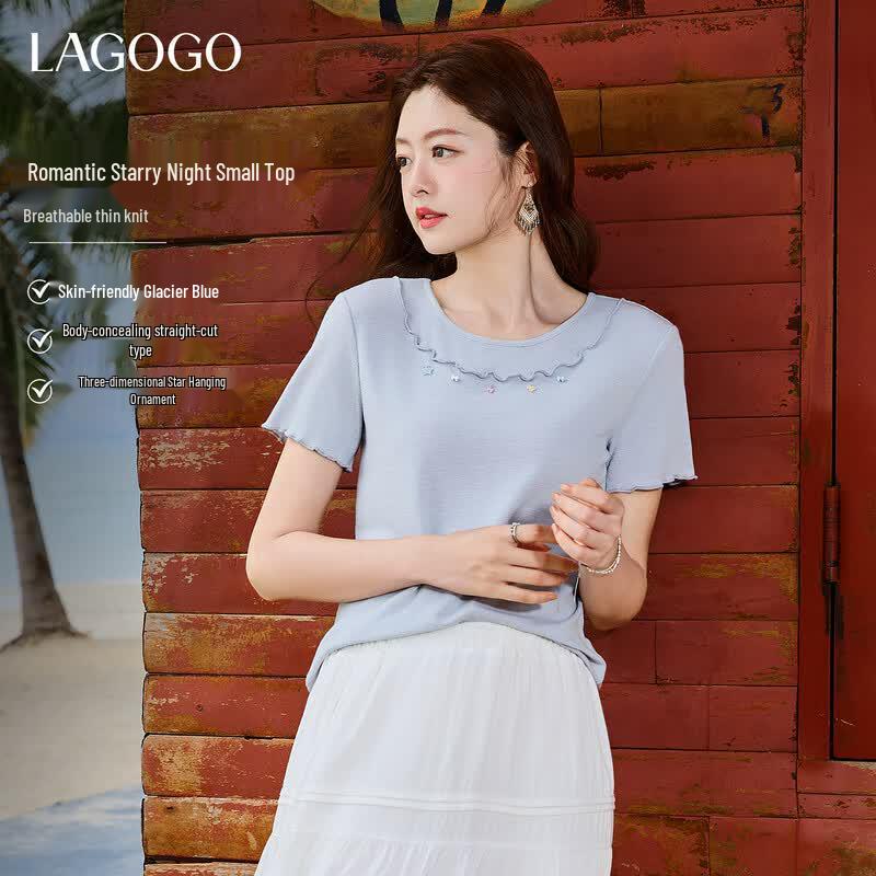 LAGOGO Women s Sweet Slim-Fit T-Shirt S