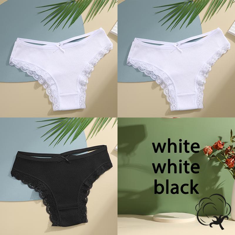 3 pezzi/set slip in cotone da donna mutandine a vita media biancheria intima sexy da donna mutandine con fiocco e spalline intimo comodo da donna