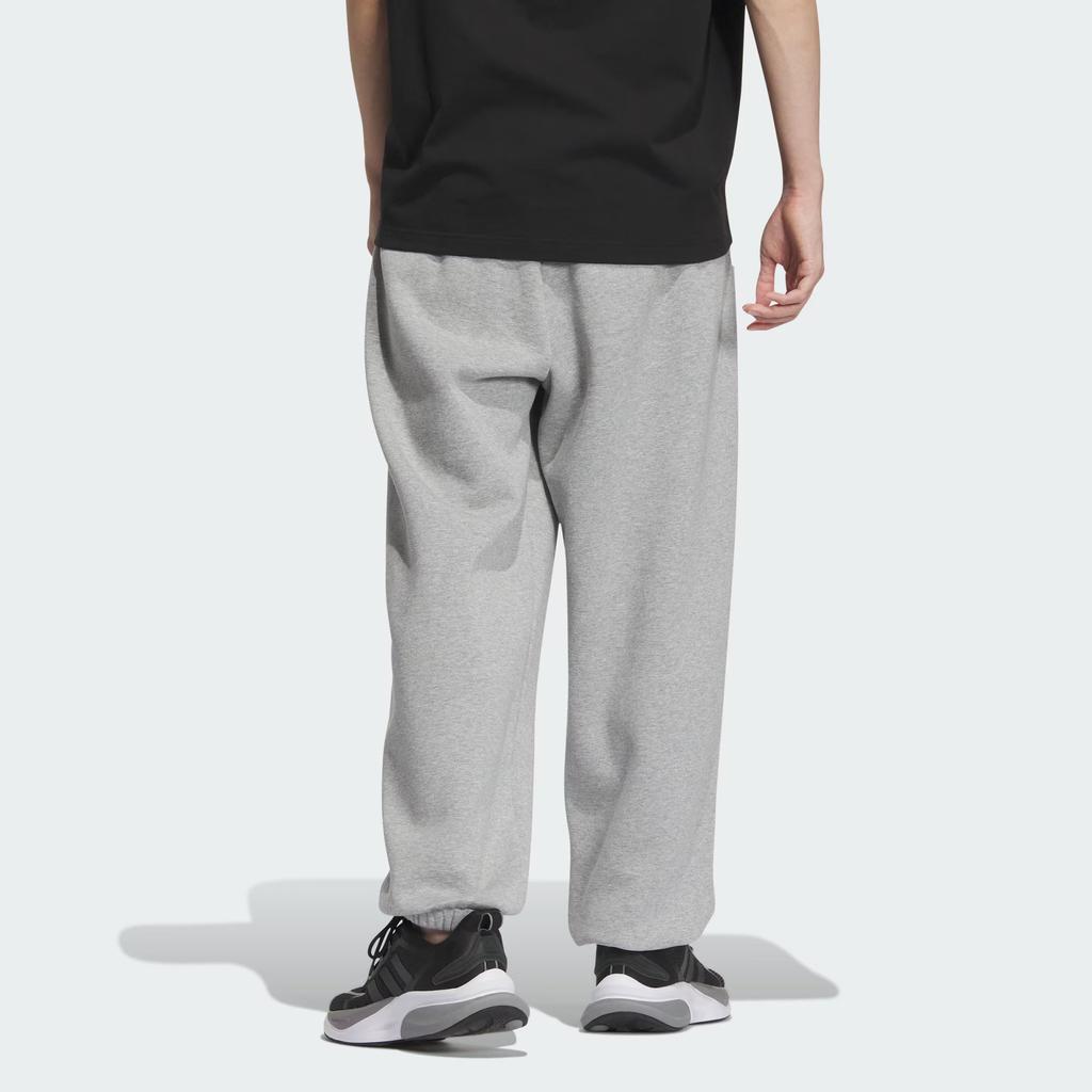 Adidas Logo Pants Solid Color Logo Fleece Thick Cuffed Loose Knit Sports Pants Unisex Pants Medium-Gray IV7608