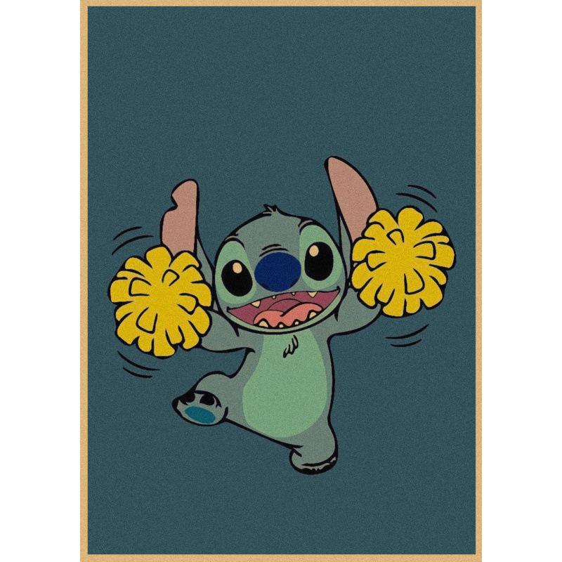 Lilo & Stitch Retro Kraft Poster - Scrump Wall Art Decoration