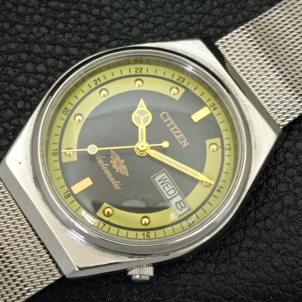 AUTOMATIC VINTAGE CITIZEN 8200 JAPAN MENS BLACK COLOR DIAL WATCH a702130-5 R208-a702130