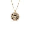 Nidin Geometric Mosaic Round Disk Pendant Necklace For Women Vintage Black Crystal Zircon Choker Trendy Statement Jewelry Gifts