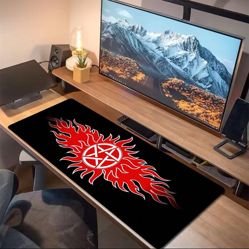 Supernatural Symbol Large Size Mouse Pad Large Gaming Table Cushion Nonslip Laptop Tablet Big Mousepad Xxl Mat Mini Pc Playmat With Lock Edge