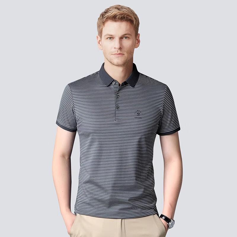 MONTAGUT Men s Striped Breathable Pique Polo Shirt 50