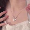 S925 Sterling Silver Butterfly Pendant, Broken Silver Pearl Necklace 2025 New Gentle Collarbone Chain Tide