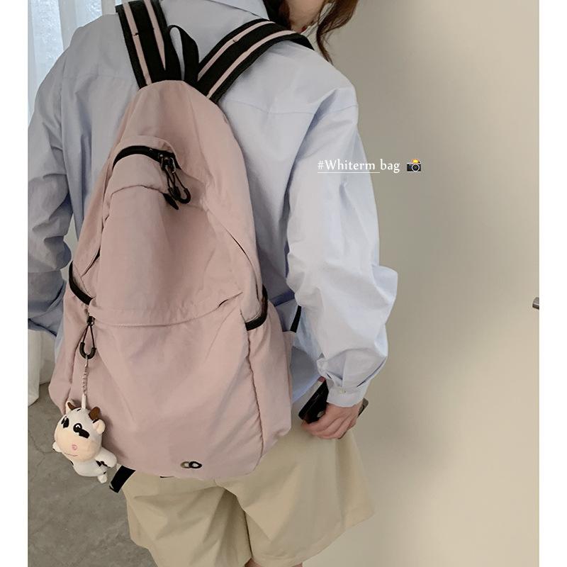 Korean Version of Student Backpack Bag for Women 2025 New Nylon Rucksack Large Capacity Travel Bag