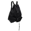 Swim Bag Oxford Cloth Mesh Drawstring Backpack Portable Beach Backpack for Cycling Swimming Surfing Black
