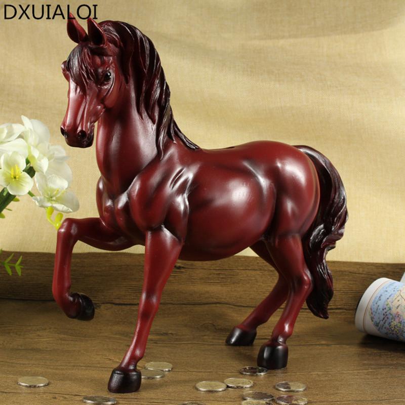 Creative home office business gift horse to success save money piggy bank resin crafts home decoration