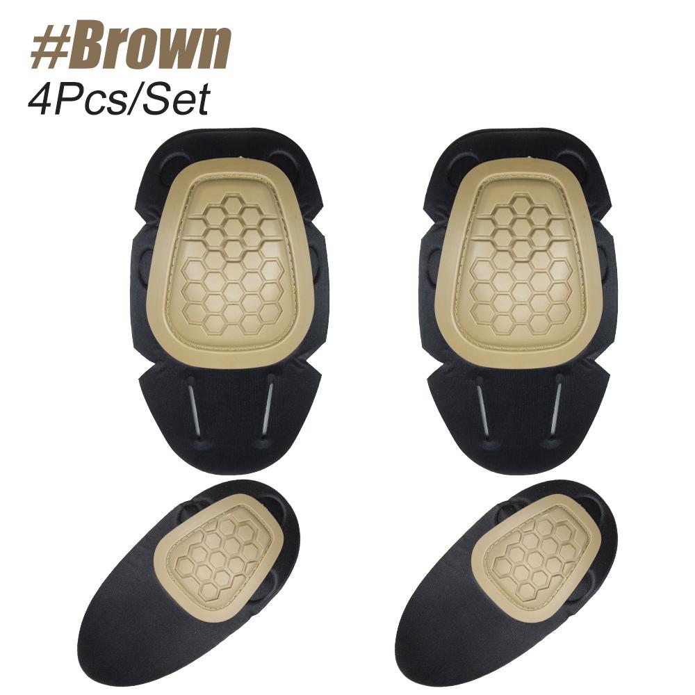 4Pcs/Set Tactical Knee Pad Elbow Pad Set Airsoft Knee Elbow Protective Pads Combat Paintball Skate Sports Safety Guard Gear