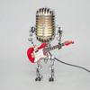 Microphone Robot Lamp Statue Industrial Table Lamp, Retro Steam Punk Robot Lamp Decor Night Light Creative Fun Desk Lamp for Home Office Desk
