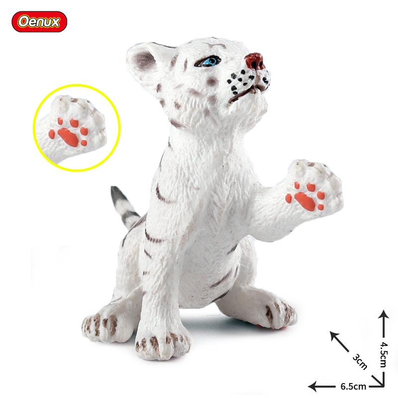 Oenux Original African Wild Animals Simulation Savage Bengal Tiger Siberian Tiger White Tiger Lion PVC Model Educational Toys