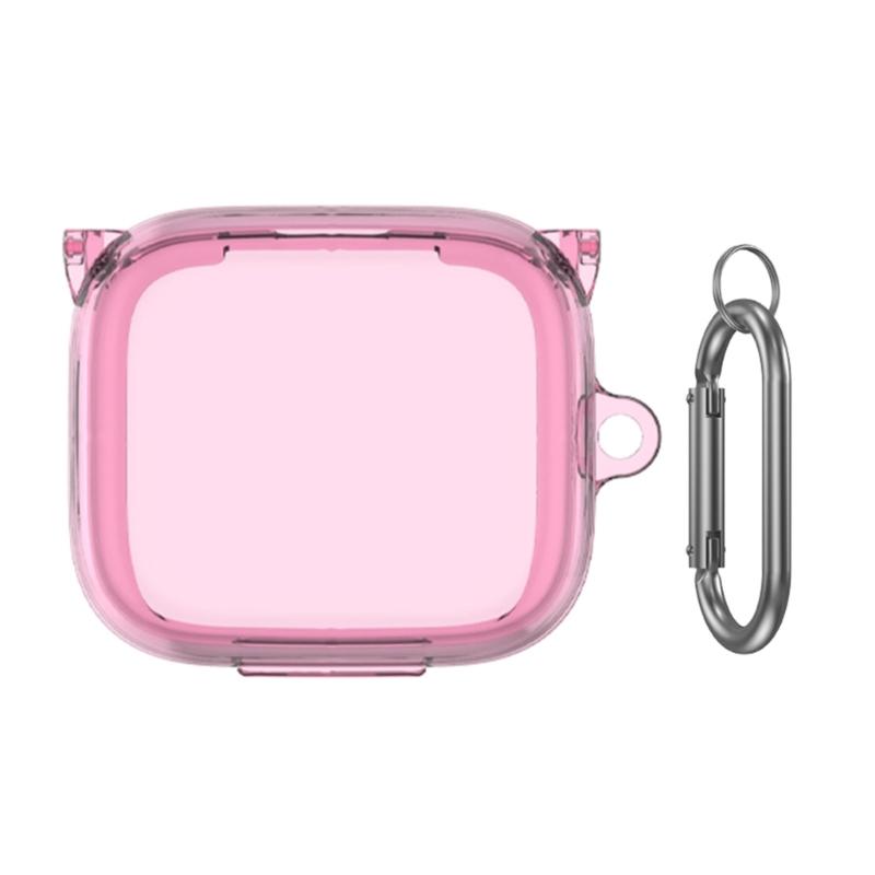 

Clear Protective Carrying Case Shockproof Suitable for P30i Earphone Dustproof Housing Washable Scratch Resistant Sleeve прозорого рожевого кольору