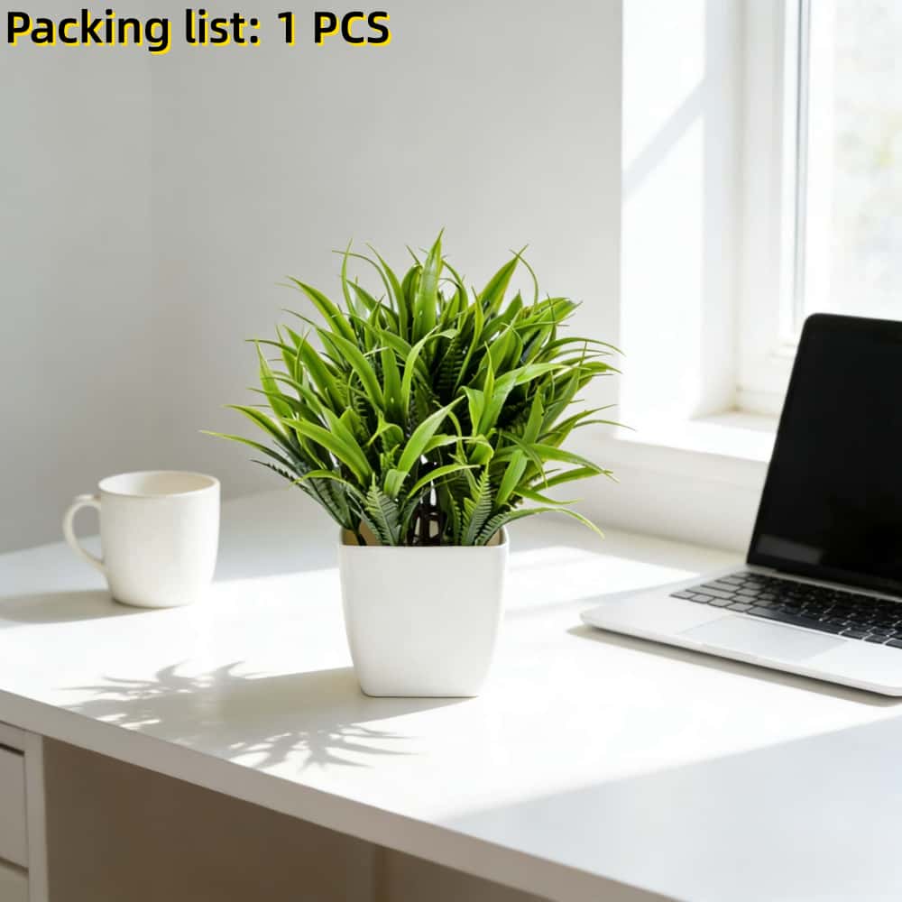 

1pc Realistic Mini Green Faux Potted Plant Lush Artificial Greenery for Home Office Tabletop Bathroom Indoor Small Decor