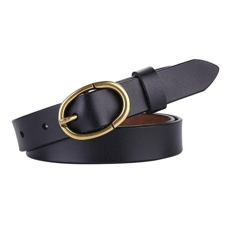 Minimalist Cowhide Belt For Women With Pin Buckle For Work And Weekend Use