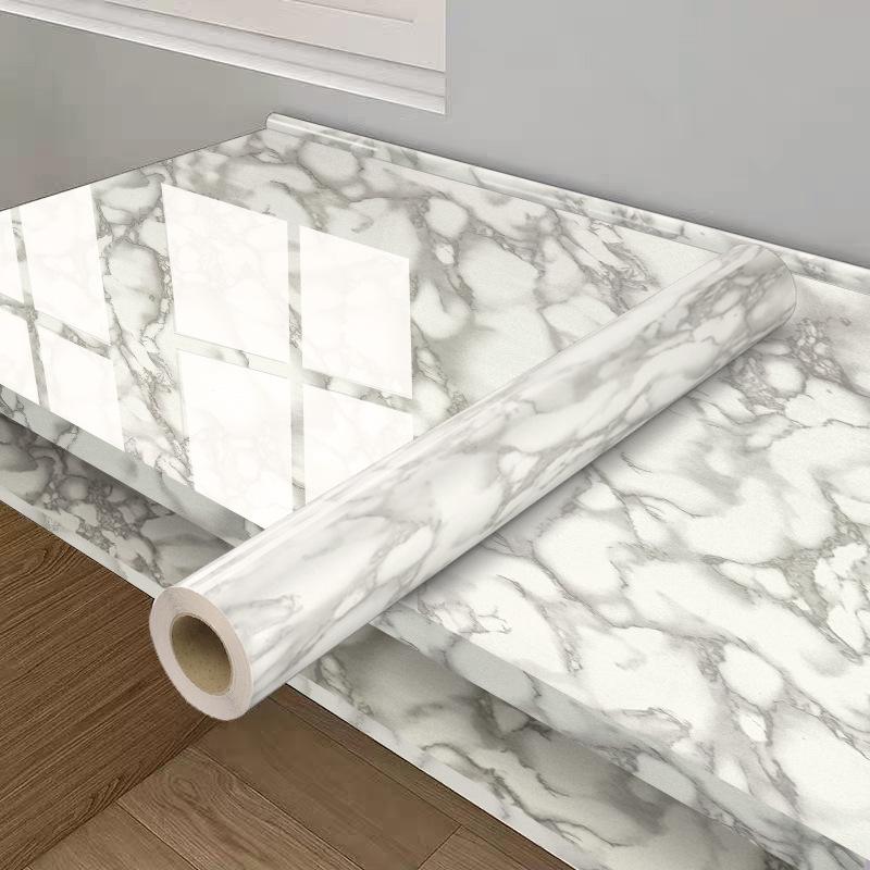 

Самоклеящиеся обои с мраморным рисунком, пленка для плиты и шкафа, кухонные маслостойкие наклейки, обои для плитки и наклейки для обновленной столешницы 40CM*1M серый