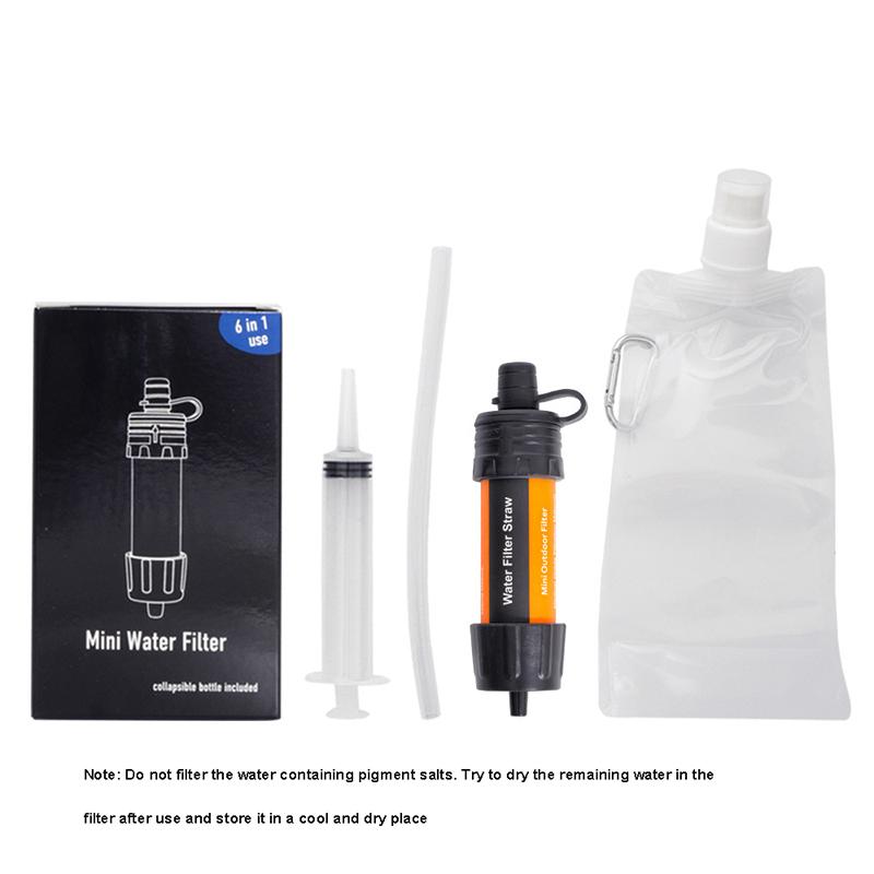 Outdoor Überlebens-Wasserfilter-Strohhalme Campingausrüstung Wasserreiniger Wasserfiltersystem Notfall-Wanderzubehör