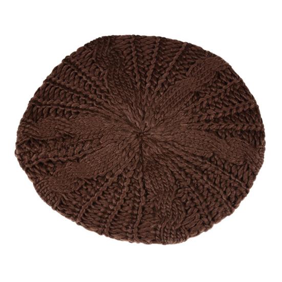 Women Fall Winter Hat Knitted Bonnet Solid Color Elastic Twisted Texture Keep