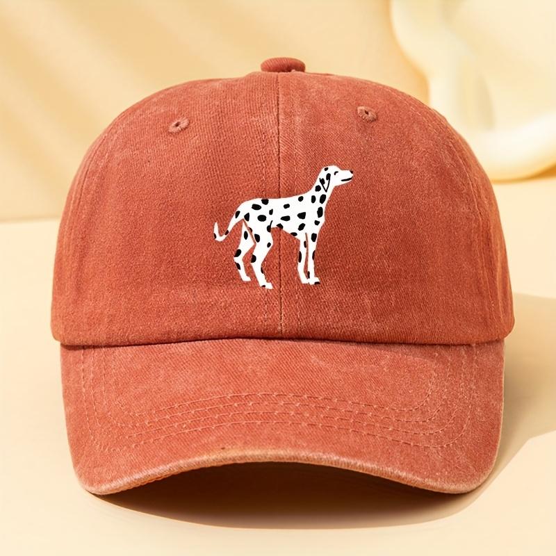 Unisex Dalmatian Print Baseball Cap Washed Vintage Outdoor Lightweight Curved Brim Hat Trucker Baseball Cap Suitable for Casu