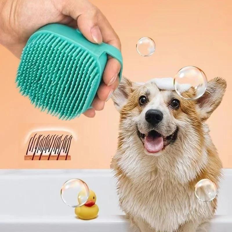 Haustier Hund Silikon Badebürste Reinigungspflege Baby Babybad MassagebürsteHundebürste Shampoo Massagegerät Badebürste Haustierbedarf