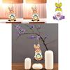 Delightful Cartoon Acrylic Easter Gnome Bunny Car Pendant For Stylish Interior Accents