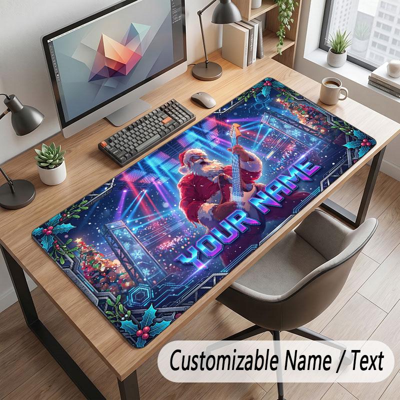 Music Theme Customized Mouse Pad Personalized Print Name Text Desk Mat For Home Office Table Decor