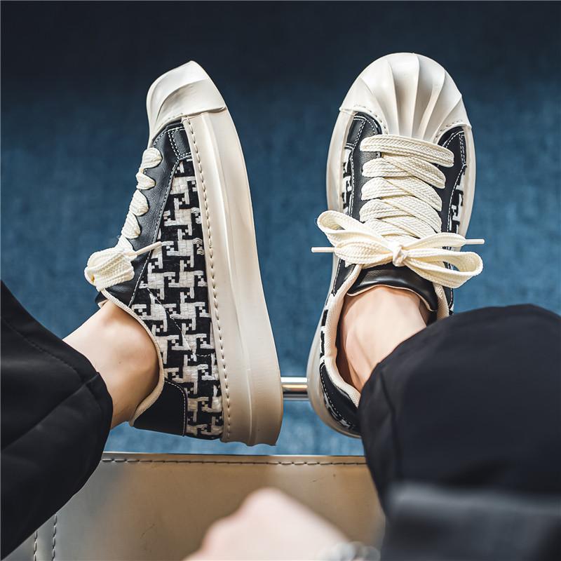 

Летние дышащие туфли 2024 года из нового холста с низким вырезом и толстой подошвой, универсальные модные повседневные туфли для мужчин 39 чёрный