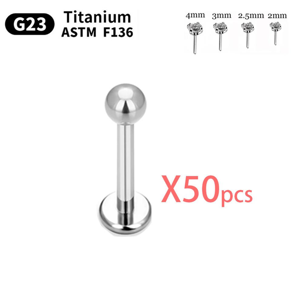 10/50 Stück G23 Titan Piercing Labret Lippe ASTM F136 Körperschmuck Nasenstecker Ohrringe Für Frauen 20/18/16G
