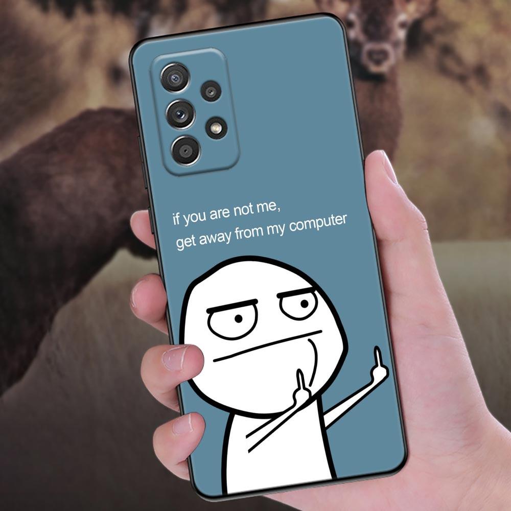 Funny Man Middle Finger Phone Cover Galaxy A53 5G Case For Samsung A54 A52 A52S A51 A71 A73 A72 A41 A42 A91 A32 A33 Black Cases