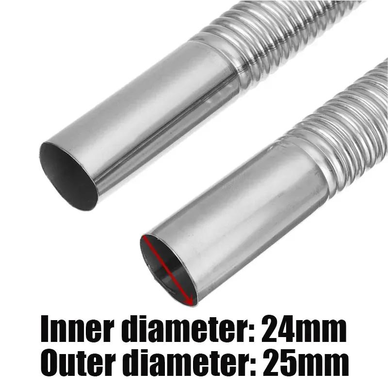 60cm-300cm Air Diesel Parking Heater Stainless Steel Exhaust Pipe Tube Vent Hose Elbow Connector w /Clamps For Car Truck Van
