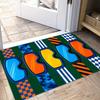 1pc, 2D Flat Printing, Multicolor Geometric Pattern Indoor Mat, Non-Slip Machine Washable Easy Clean Polyester Carpet, Suitable for Home And Outdoor D