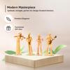 Rustikales Musiker-Set in Steinoptik | Eine Symphonie aus Tradition und Handwerkskunst | Ideal für kulturelle und künstlerische Dekoration – 4er-Pack, Pfirsichfarben