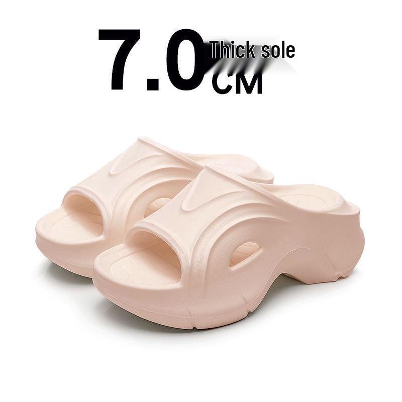 Women's Summer 2024 Height-Boosting Thick-Soled Outdoor Slippers with Squishy Feel for Versatile Wear