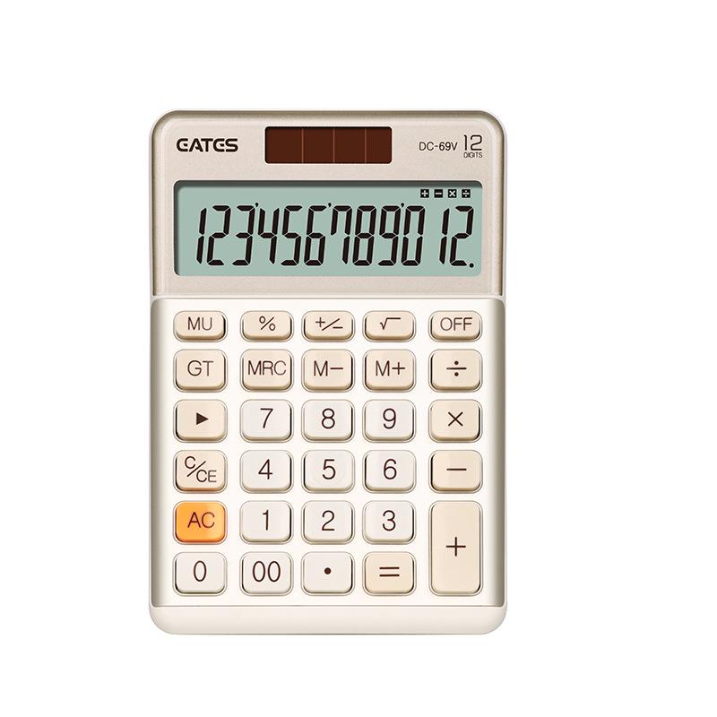 Compact Dual-Power Silent Calculator for Students with 12-Digit HD Display