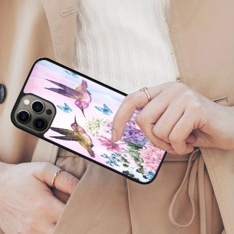 Floral harmony and hummingbird Magnetic Phone Case For APPLE iPhone 17 Air 16 14 13 12 Pro Max 15 Plus With MagSafe Cover
