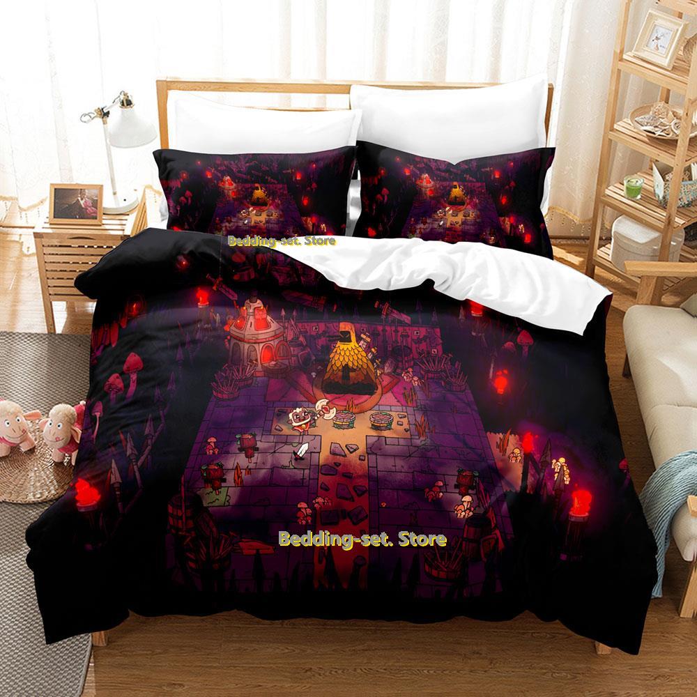 Comforter Cult Of The Lamb Bedding Set Single Twin Full Queen King Size Bed Set Adult Kid Bedroom Duvet Set Print Anime Bed