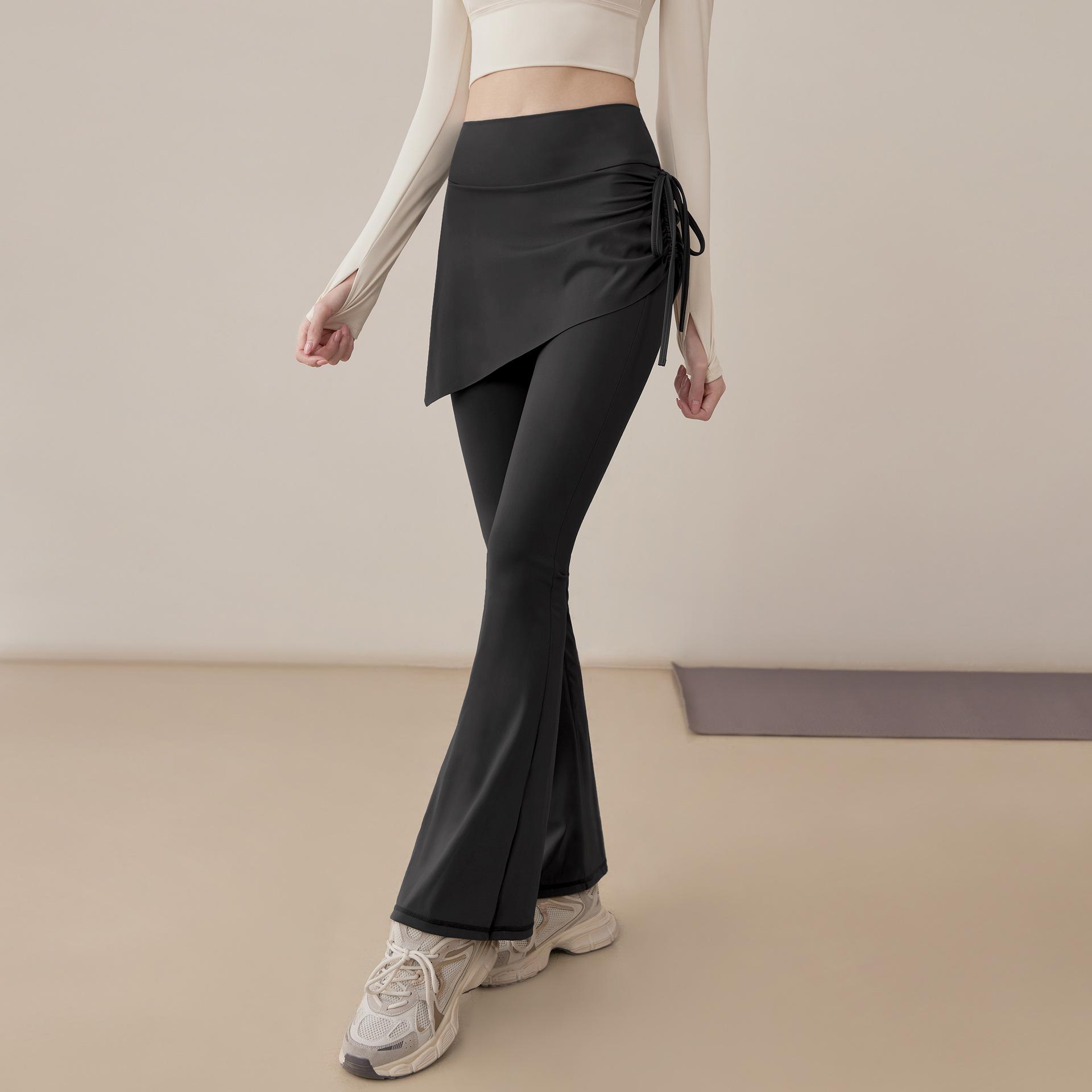2024 Women s Two-in-One Yoga Skirt Pants - Fashionable Flare Fit for Spring & Autumn Running and Fitness Extra Large