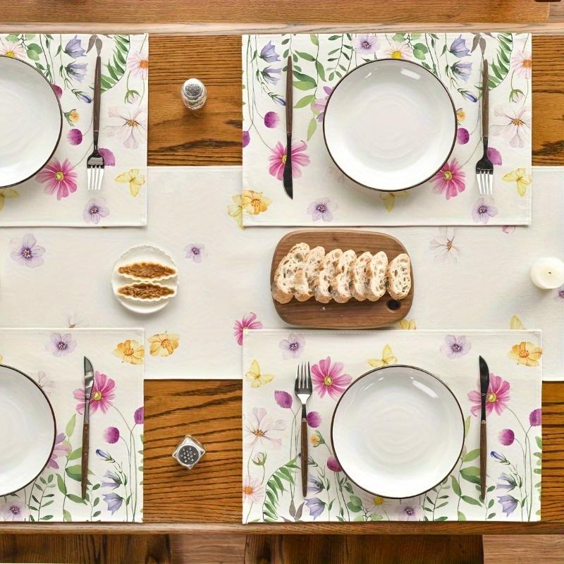 2/4pcs Floral Butterfly Placemats,Perfect for Christmas Parties And Dining Decor,Ideal for Weddings, Gift-Giving,Thanksgiving