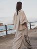 High-End Fashionable Cotton Linen Embroidery Wide-Leg Pants Suit for Women
