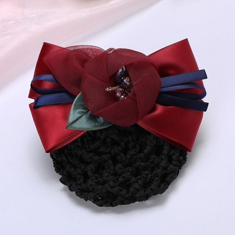 

Професійний головний убір квітка сітка для волосся корейська шпилька мода стюардеса медсестра шпилька банк аксесуари для волосся готельна шпилька для волосся пучок