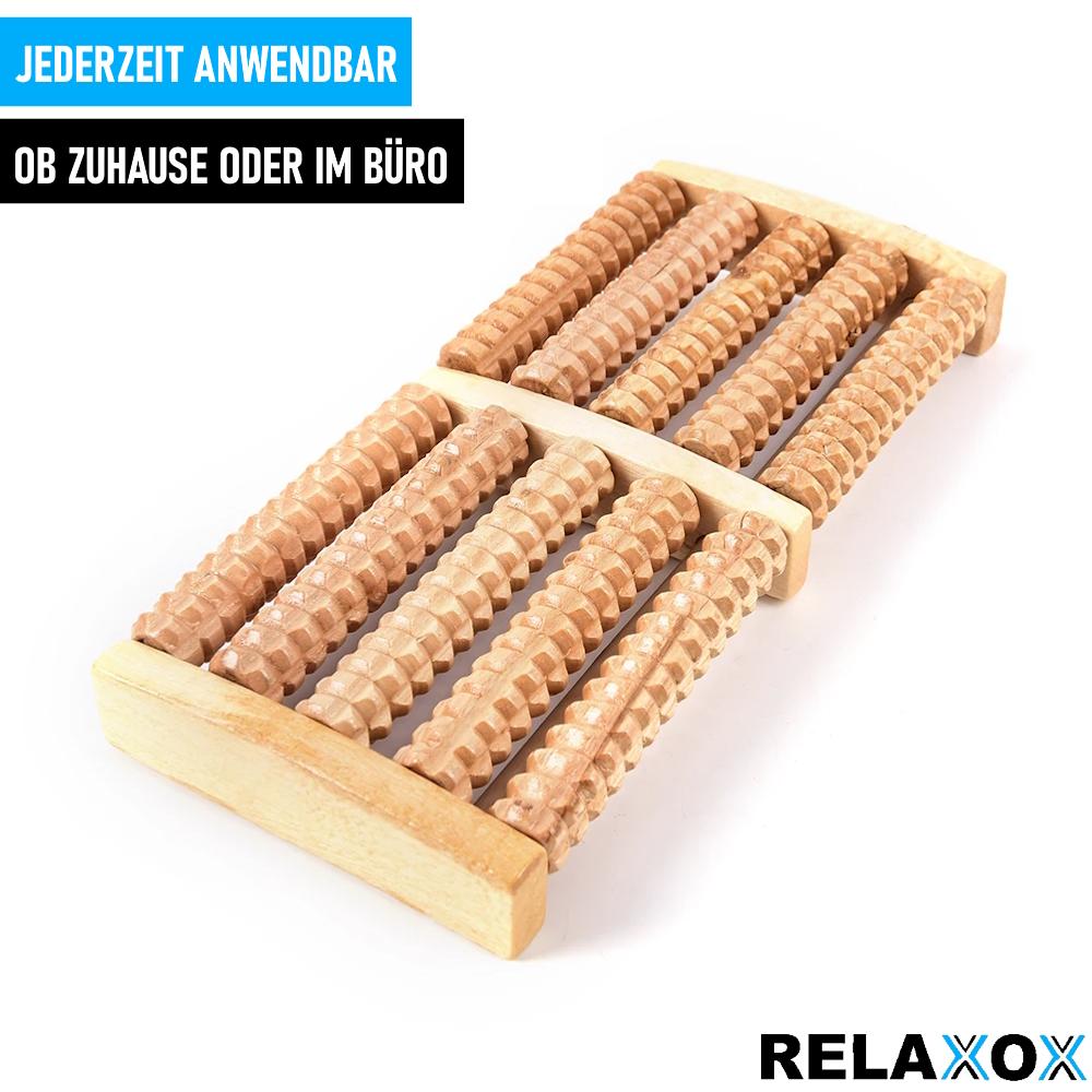 RELAXOX Fußmassageroller Fußmassagegerät Fußroller Holzroller Fuß Massagegerät