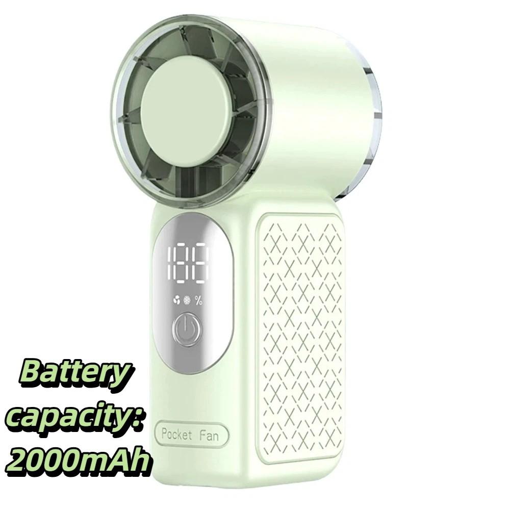 Ultra-Long Battery Life Portable Handheld Fan Rechargeable Mini Fan for 5V/1A/2000mAh Commuting зелёный