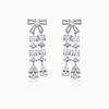 Luxury Commute Bow Drop Zirconia Full Diamond Earrings Long Dangle Earrings for Women