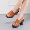 Módní GKTINOO Dámské sandály Sandály na platformě z měkké kůže 2025 Léto Silná podrážka Vysoké podpatky Dámské sandály Letní obuv pro ženy