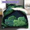 Pokémon Bulbasaur Pattern Bedding Home Decoration Birthday Gift (1 * Duvet Cover + 2 * Pillowcase, Without Core)