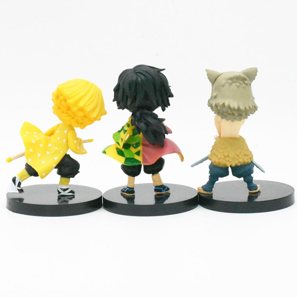 6pcs/set Anime Demon Slayer Figure Kimetsu No Yaiba Figure Q Posket Kamado Tanjirou Kamado Nezuko Agatsuma Figure Toys 7cm