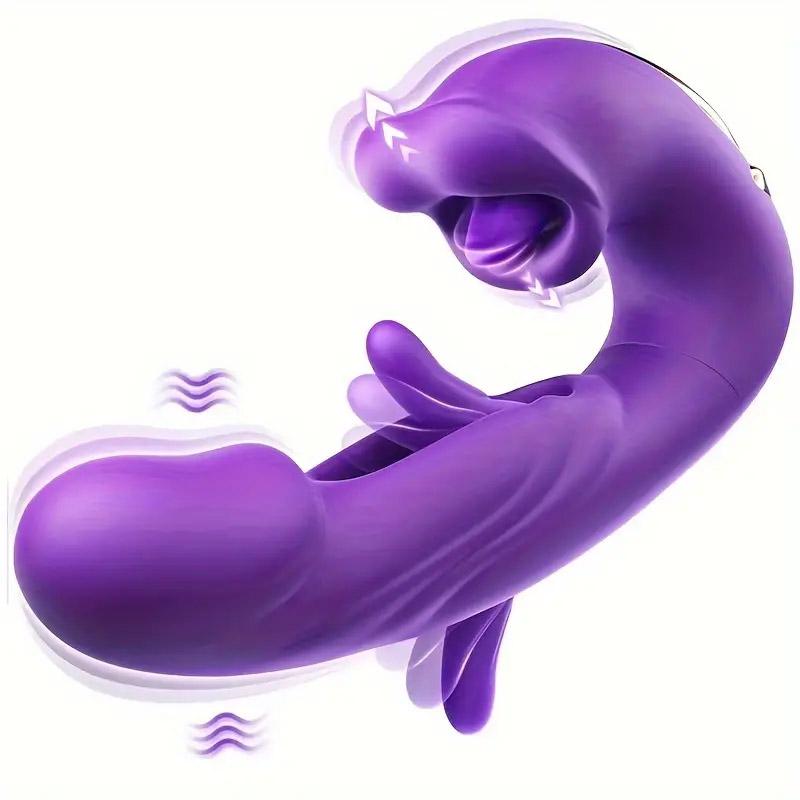 G-spot Vibrator Tongue Rose Erotica Dildo Vibrator Clitoral Stimulator with 10 Licks 10 Vibration Patterns Tapping Clitoral Stimulator Anal Sex Toys