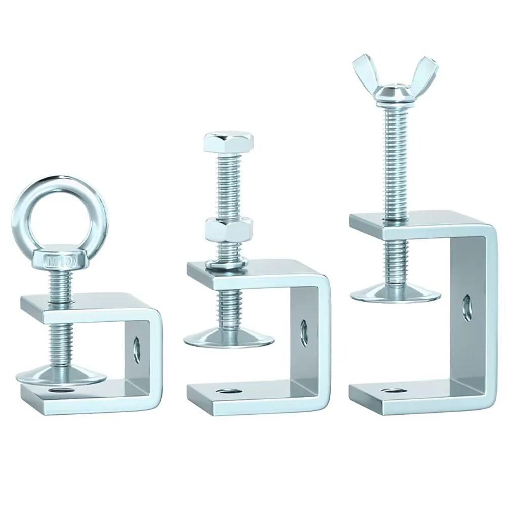 1Pcs Multiple Head Shapes U Clamp Open Height 20-130MM Fixed Fixture C-Type Clip Galvanized Carbon Steel Thickened