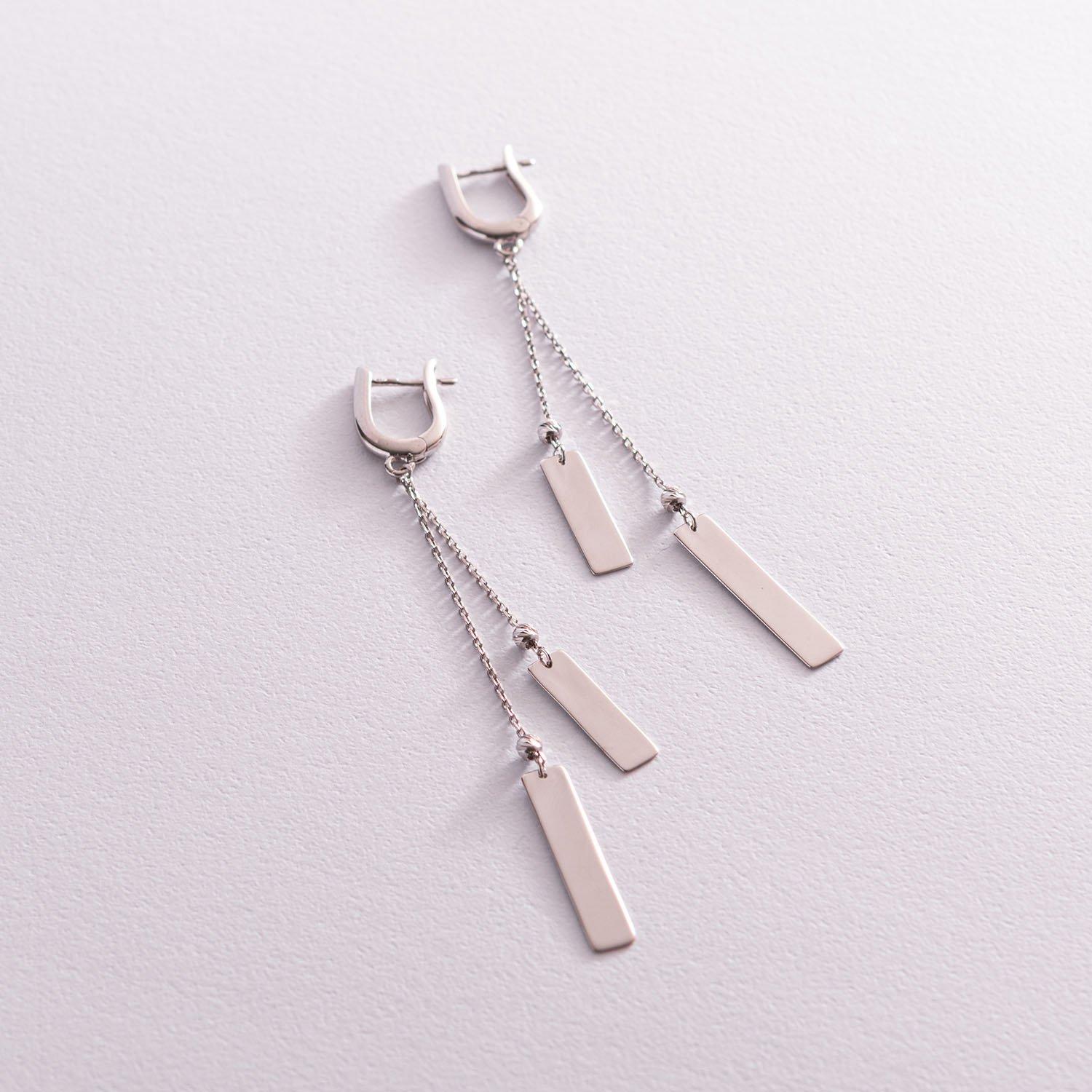 

Срібні висячі сережки Геометрія Oniks срібний