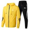 Mens Cotton Blend Hooded Sweatshirt Jogger Set Casual Sportswear Outfit