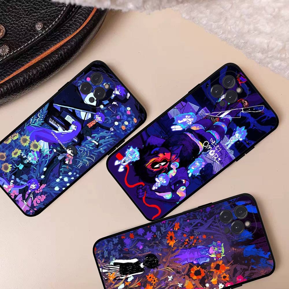 O-Omori Game Black Soft Phone Case For IPhone 16 15 14 13 11 12 17 Pro Max Mini Plus